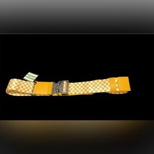 Cincha Yellow Checkered Travel Strap Belt with Buckle